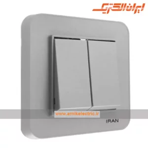کلید و پریز ایران الکتریک مدل ارس نقره ای