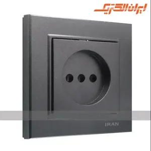 کلید و پریز ایران الکتریک مدل برلیان مشکی زغالی