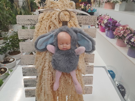 عروسک سرکلیدی بچه خرگوشی مشکی
