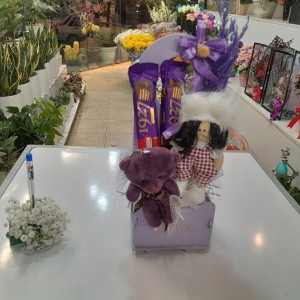 باکس عروسک روسی و تدی بنفش