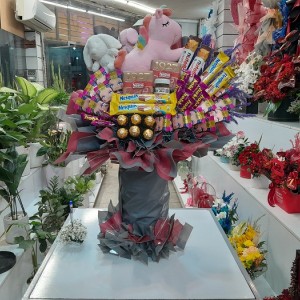 دسته گل لاکچری عروسک یونیکورن صورتی