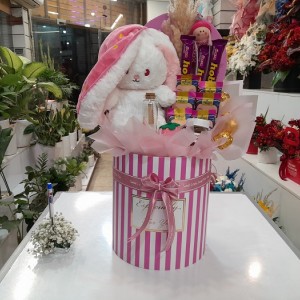 باکس عروسکی استوانه ای خرگوش سفید