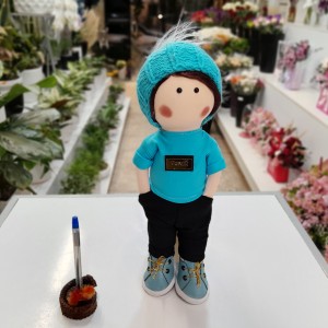 عروسک روسی پسر آبی آسمانی