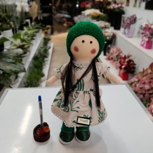 عروسک روسی دختر سبز مو مشکی