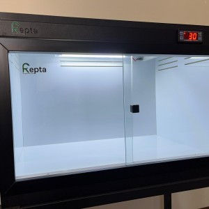 تراریوم خزنده بدنه PVC ،درب شیشه ای ریلی ، نور LED پد حرارتی