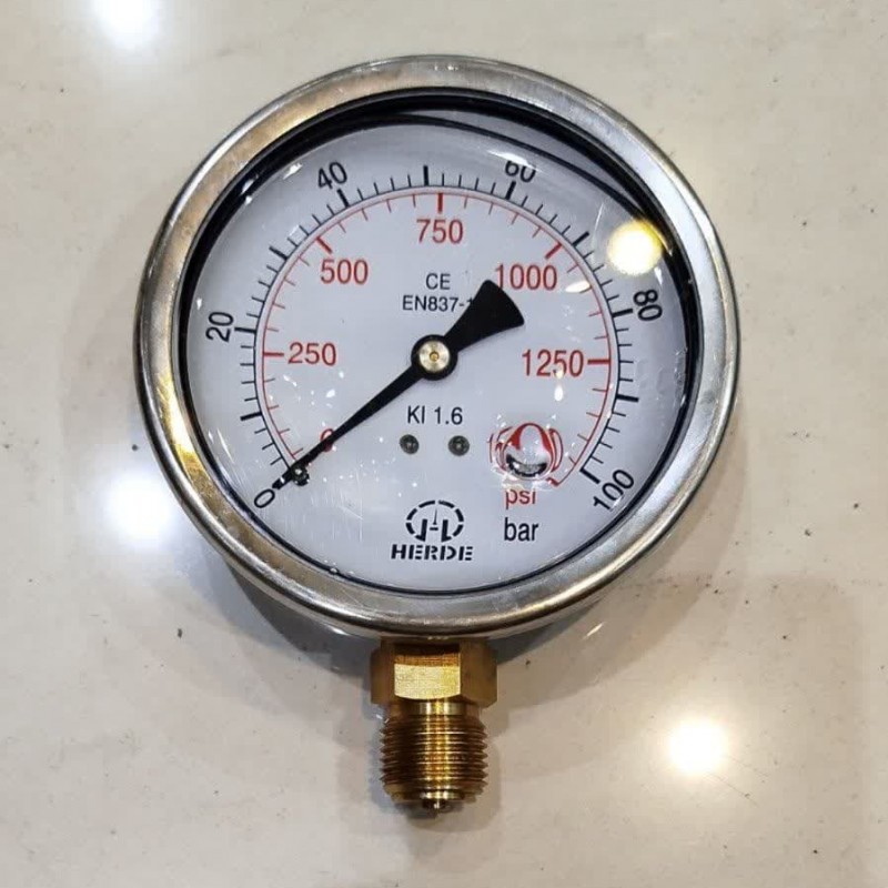 مانومتر  100 بار روغنی عمودی صفحه 10 سانت