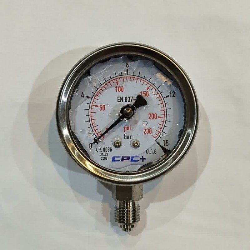 مانومتر  25 بار روغنی عمودی صفحه 6سانت