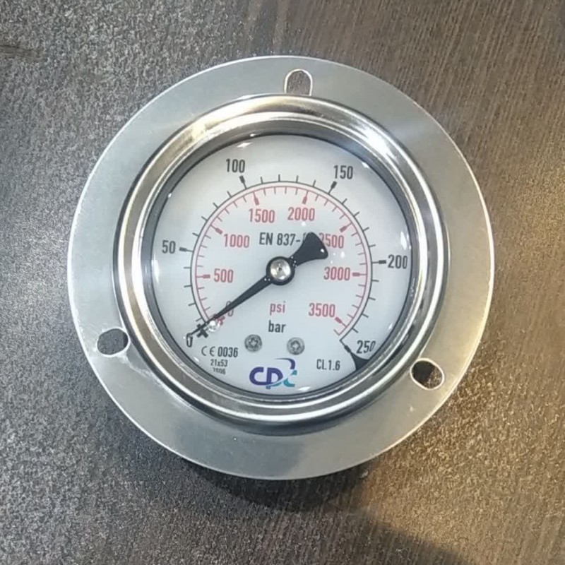 مانومتر  250 بار روغنی افقی صفحه 6 سانت