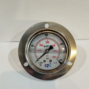 مانومتر  400 بار روغنی افقی صفحه 6سانت