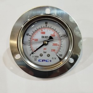 مانومتر  160 بار روغنی افقی صفحه 6سانت