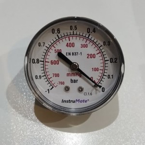 مانومتر خشک وکیوم -1 بار (خلا سنج) افقی صفحه 6 سانت