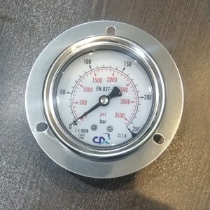 مانومتر  250 بار روغنی افقی صفحه 6 سانت