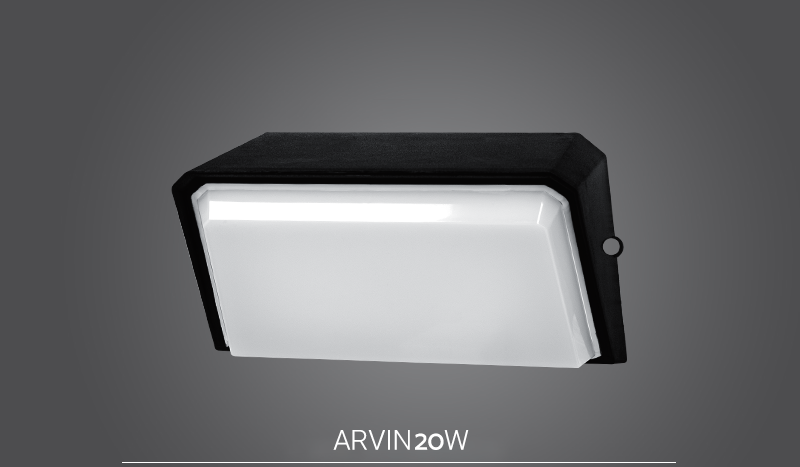 چراغ آروین 20وات ضدآب  مشکی پارس شعاع توس