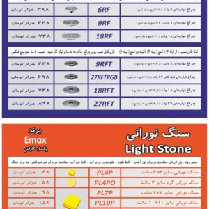 چراغ توکار استخری تک رنگ(گارانتی تعویض 12ماهه)