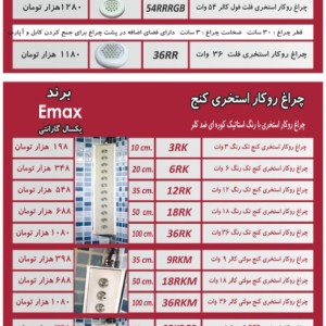 پروژکتور توکار استخری تک رنگ 3 وات برند EMAX