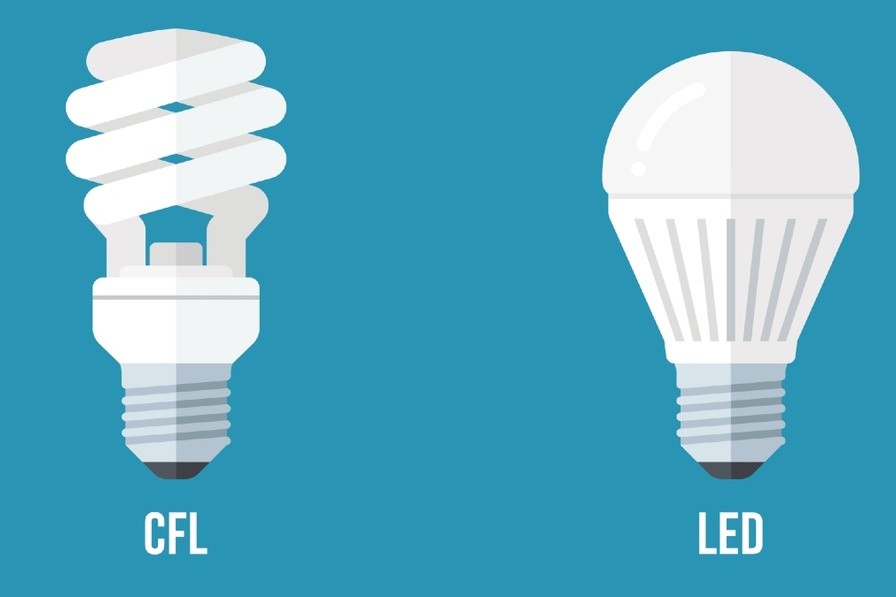 مقایسه لامپهای CFL و LED
