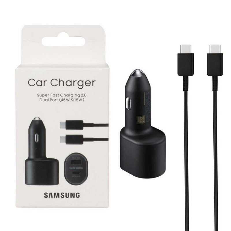 شارژر فندکی 45W+15W سامسونگ مدل EP-L5300 به همراه کابل تایپ سی