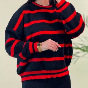 بلوز بافت پینترستی یقه گرد یلدایی