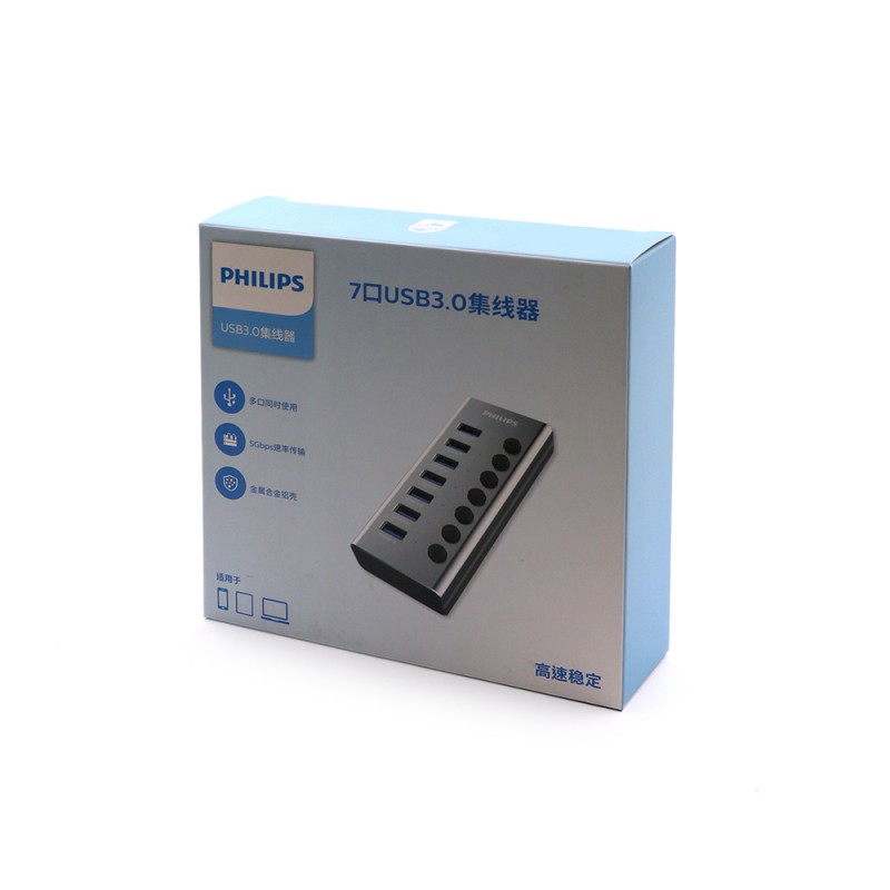 هاب 7 پورت Philiphs USB3.0 آداپتور دار