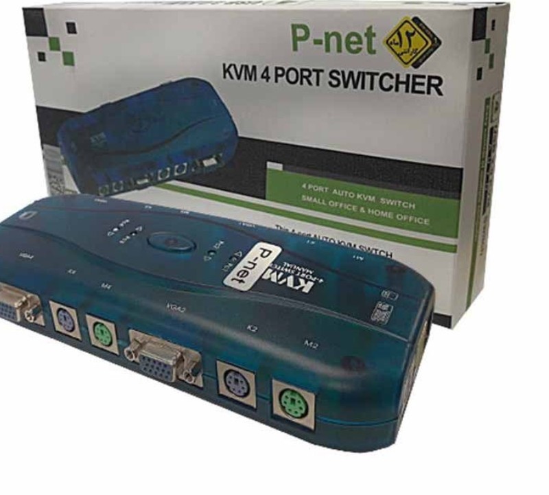 KVM سویچ 1 به 4 اتوماتیک PS2 پی نت (PNET)