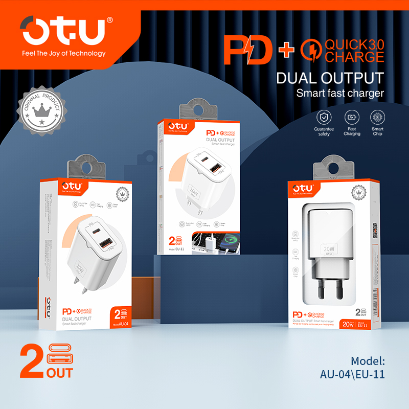 شارژر 2 خروجی فست Otu EU11  20W
