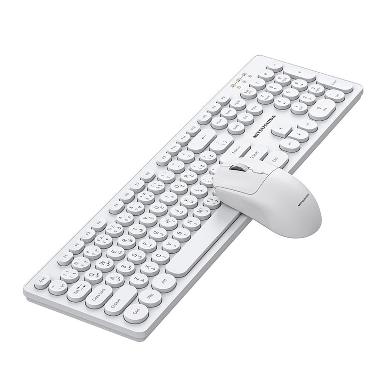 کیبورد و ماوس بی سیم میتسوشیدا مدل KC-AN500 سفید