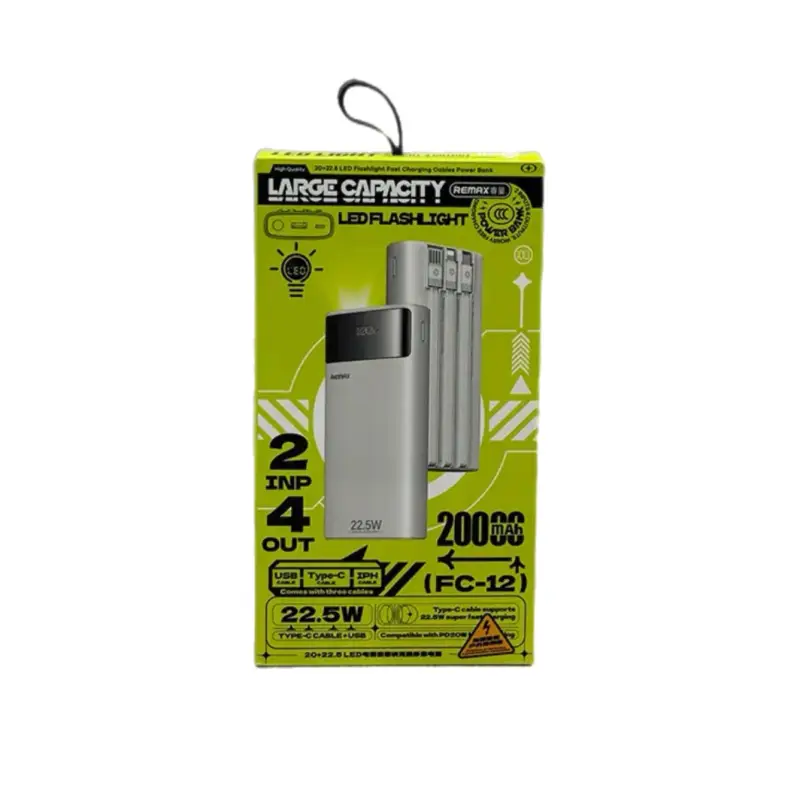 پاوربانک فست شارژ Remax 12 Lcd   20000mAh