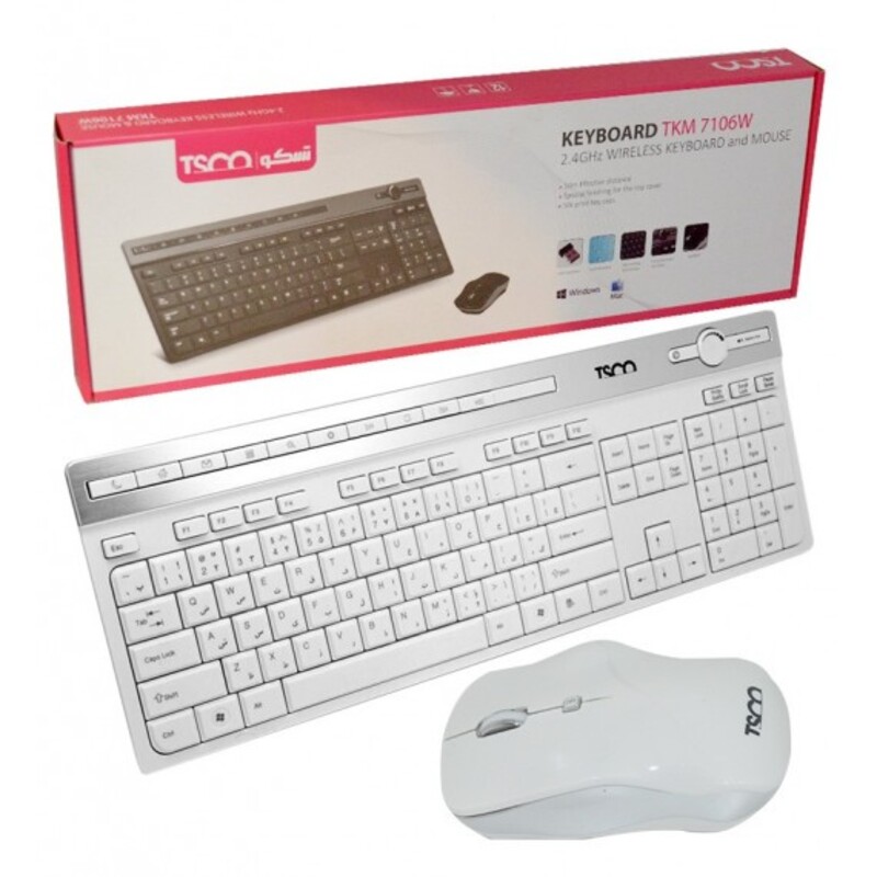 ست کیبورد ماوس وایرلس  TSCO 7106 W