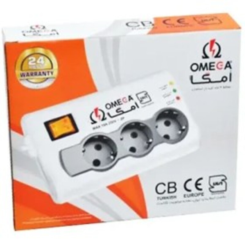 رابط برق 3 خانه کلید دار Omega 1.5m