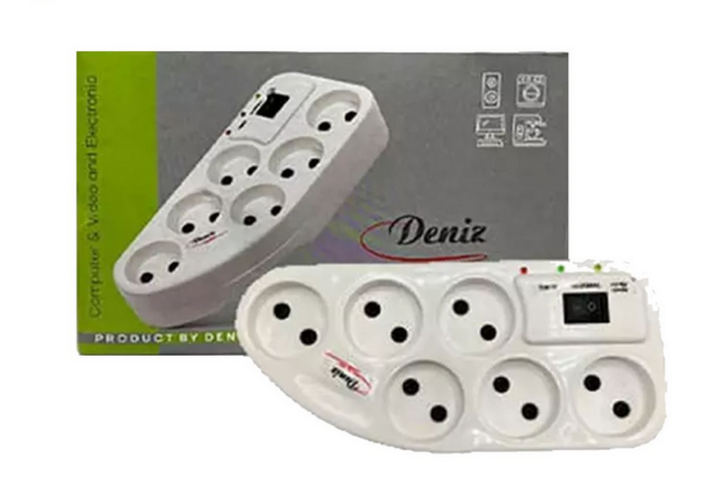 رابط برق 6 خانه کلید دار Deniz 3m