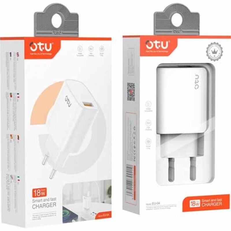 سری شارژر دیواری فست شارژ 18 واتی مدل eu-04 مارک otu