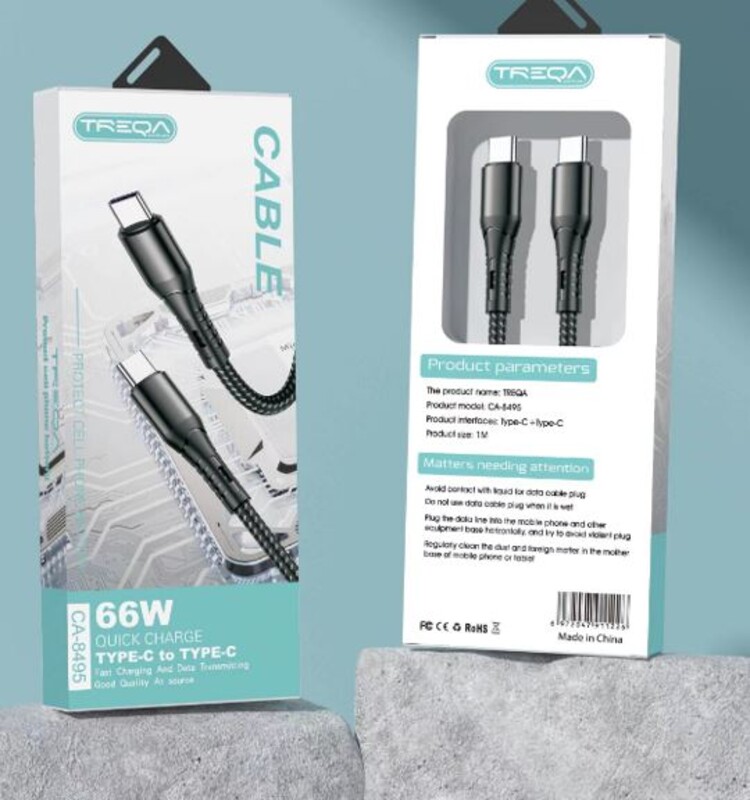 کابل دو سر  تایپ سی Treqa  8495  66W