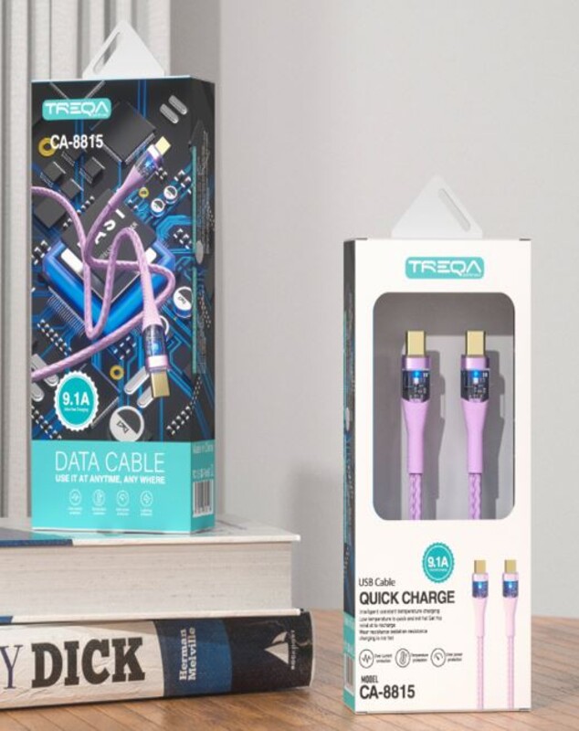 کابل دوسر  تایپ سی Treqa  100w  8815  کنفی