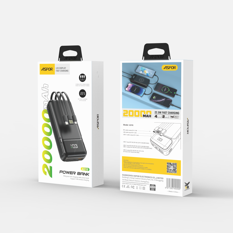 پاور بانک Aspor 20000Mah  A316  22.5W