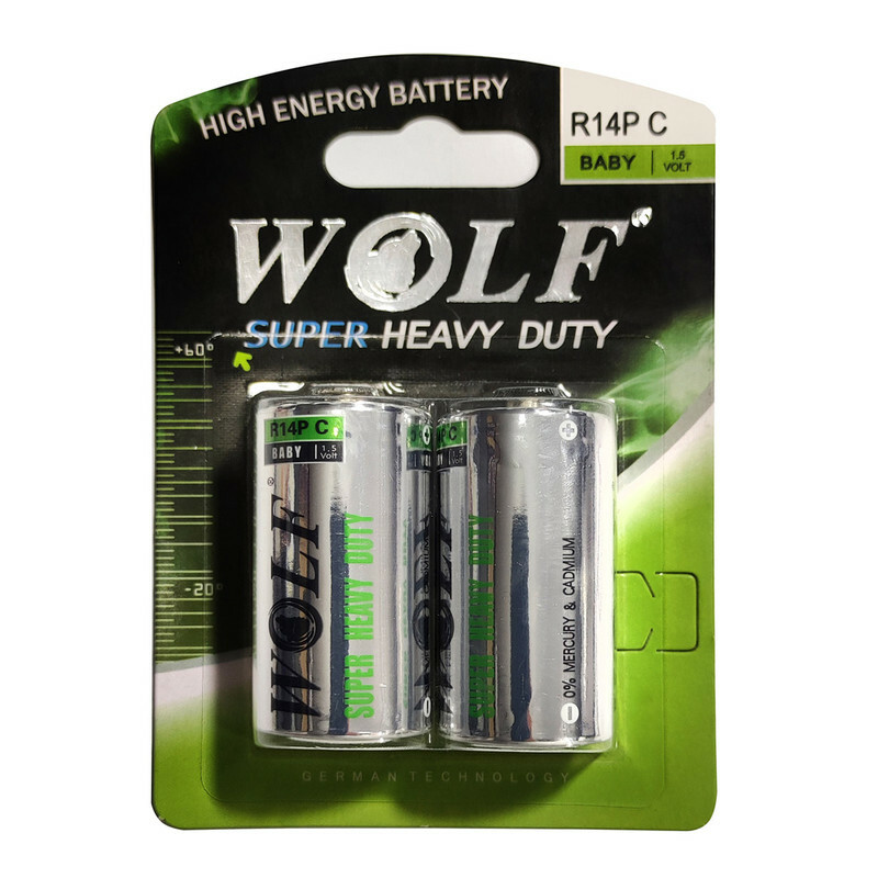 باتری C ولف مدل R14P-C بسته دو عددی