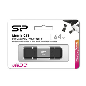 فلش مموری USB 3.2 سیلیکون پاور مدل C51 ظرفیت 64 گیگابایت