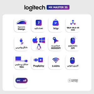 ماوس بی سیم لاجیتک مدل MX MASTER 3S