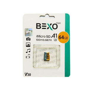 کارت حافظه micro sd بکسو مدل 667x کلاس 10 استانداردUHS-IU1 سرعت 100mb ظرفیت 64 گیگابایت