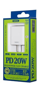 شارژر ریمکس به همراه کابل آیفون مدل RP-U68 ا Remax RP-U68 PD QC USB/Type-C Charger