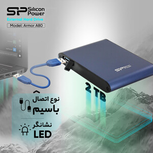 هارد اکسترنال Silicon Power مدل Armor A80 ظرفیت 2 ترابایت