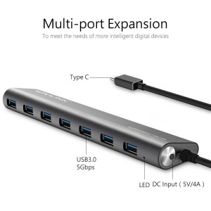 هاب 7 پورت تایپ سی  USB 3.0 ویولینک مدل WL-UH3075