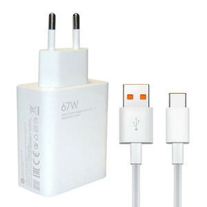 شارژر  شیائومی  67 وات به همراه کابل تبدیل USB-C اصل