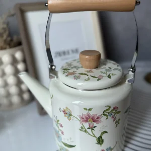 کتری لعابی دسته بامبو