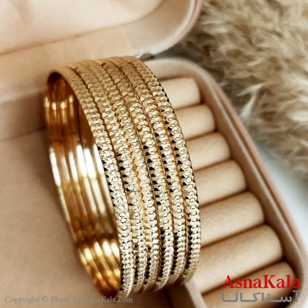 النگو طلاروس زنانه سایز 3میل برند NG مدل نخودی طلایی کد DSB18404W