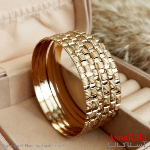 النگو طلاروس زنانه سایز 3میل برند NG مدل خطی طلایی کد DSB18405W