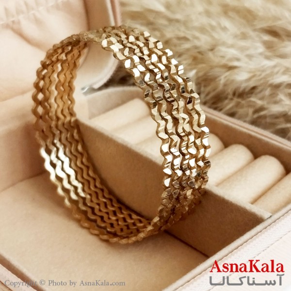 النگو طلاروس زنانه سایز 2میل برند NG مدل مارپیچ طلایی کد DSB18407W