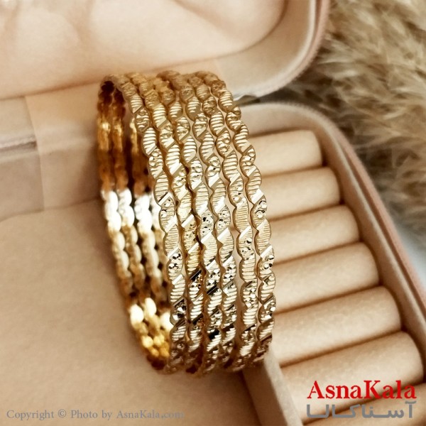 النگو طلاروس زنانه خارجی سایز 3میل برند NG مدل مارپیچ طلایی کد DSB18408W