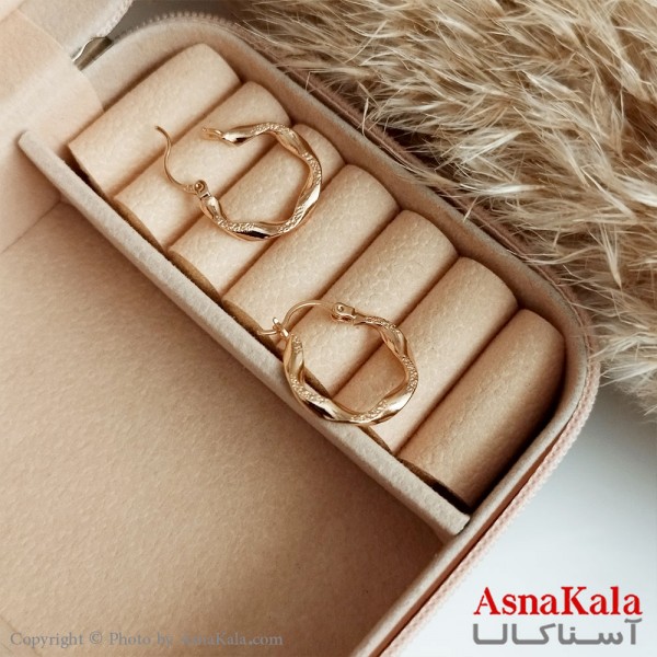 گوشواره حلقه ای ژوپینگ زنانه مدل حلقه ای طلایی کد GSH15399W