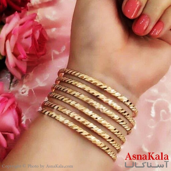 النگو طلاروس زنانه خارجی سایز 3میل برند NG طلایی کد DSB18413W