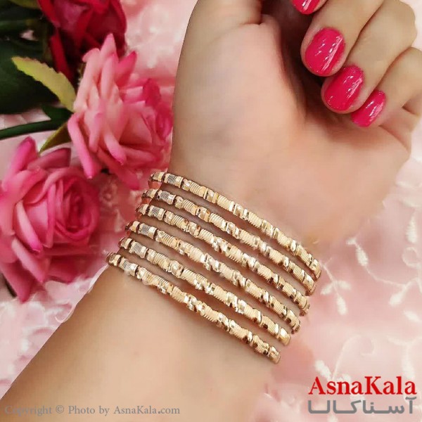 النگو طلاروس زنانه خارجی سایز 3میل برند NG طلایی کد DSB18415W